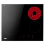 Plita incorporabila Hansa BHCI60022, 60 cm, Ceramica electrica, 9 trepte de putere, 4 zone, touch, comenzi frontale, indicator putere, ChildLock, Auto Boil, sticla neagra
