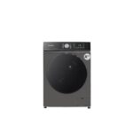 Masina de spalat rufe Daewoo, 8 kg, motor inverter, 1400 rpm, clasa A, 16 programe, butoane touch, usa dubla neagra, Argintiu