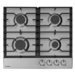 Plita pe gaz Hansa BHGI630301, 60 cm, comenzi frontale, aprindere electrica, gratare fonta, inox