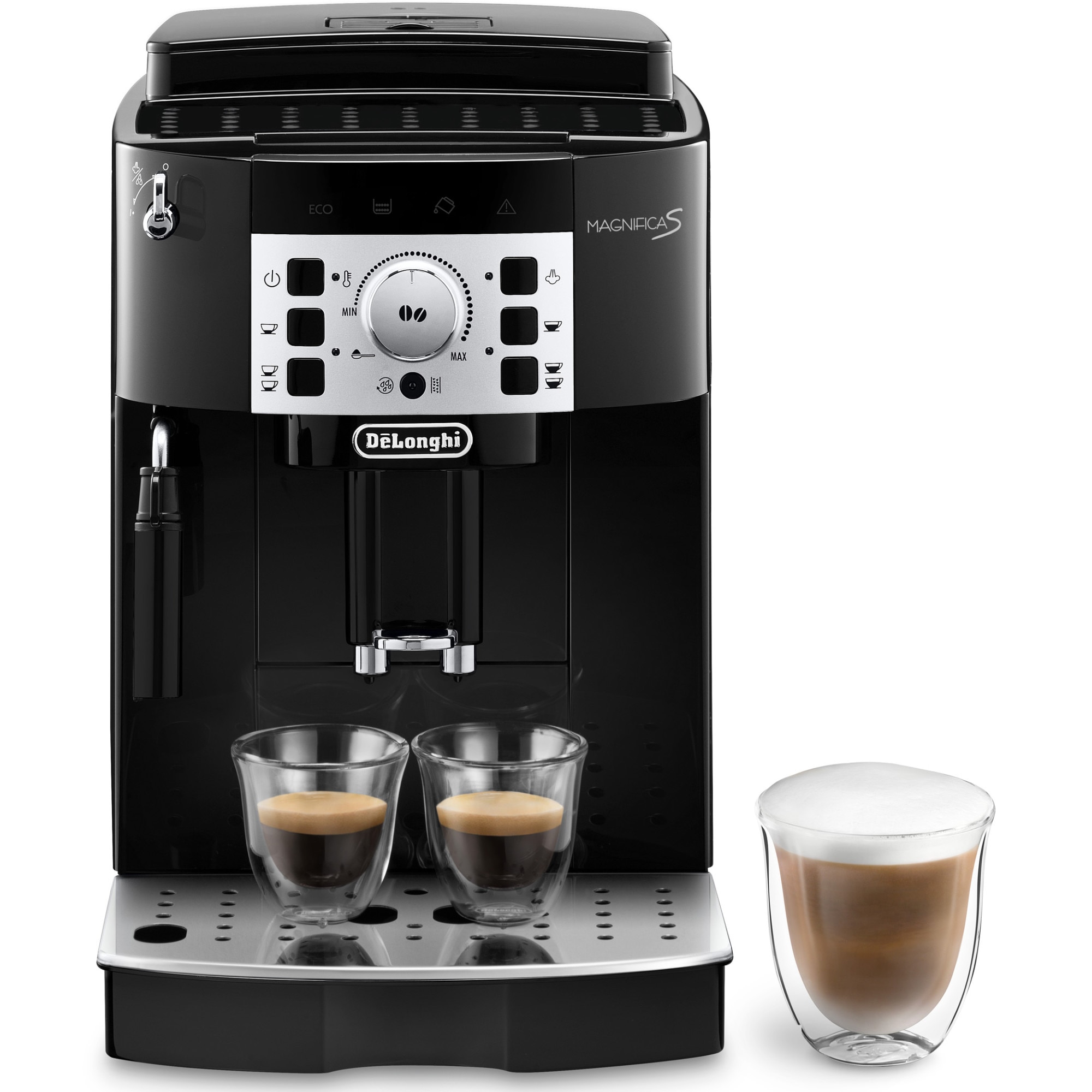 bf-ecam22-112-b-1.jpg Espressor automat De'Longhi Magnifica S ECAM22.112.B, 1450 W, 5 tipuri de bauturi, 15 bari, sistem manual de spumare, rasnita cu 13 setari, Negru - imagine 1
