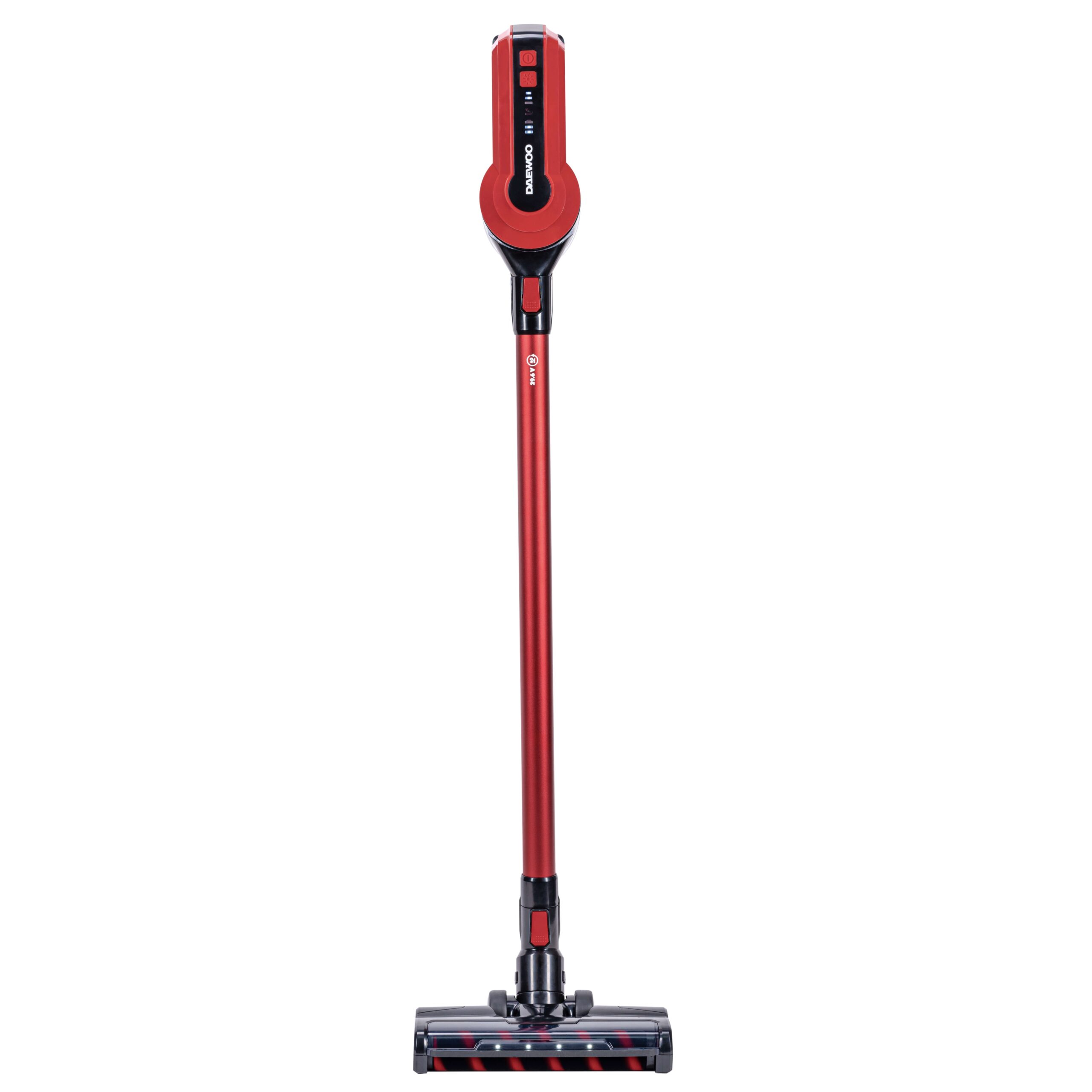 bf-rsh-410gr-1-1-scaled-1.jpg Aspirator vertical Daewoo RSH-410GR-1, 300 W, 29.6 V, Filtru HEPA, Autonomie 20 - 40 min, Rosu - imagine 1