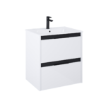 Dulap cu lavoar Roca Alpine, suspendat, 60 x 46 x 56 cm, sertar, lucios, alb/negru, A852012606