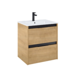 Dulap cu lavoar Roca Alpine, suspendat, 60 x 46 x 56 cm, sertar, mat, maro stejar, A852012464
