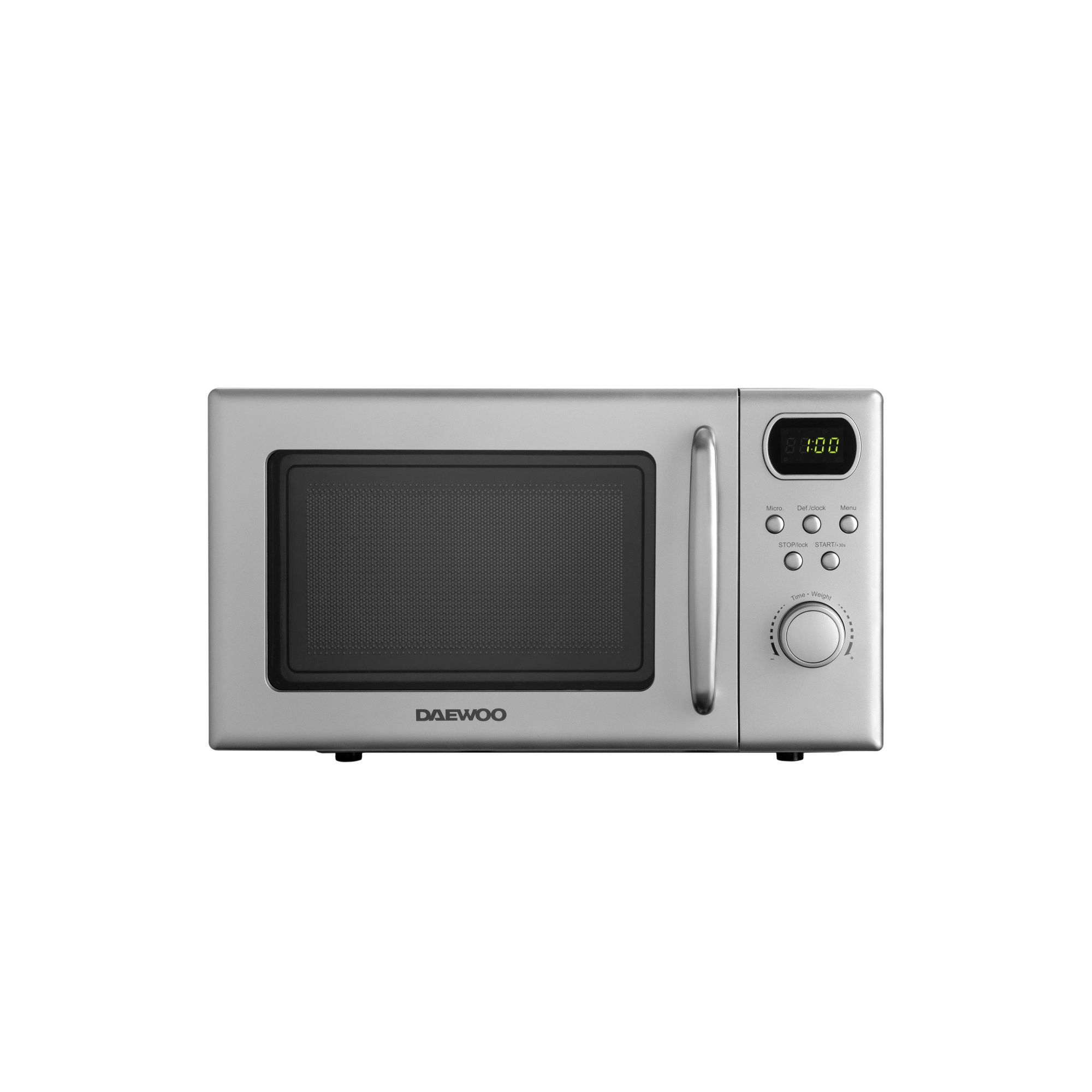 kor-6s2bs-2_1_.jpg Cuptor cu microunde Daewoo KOR-6S2BS-2, 20 L, 700 W, 8 programe predefinite, 5 niveluri de putere, semnal sonor, Argintiu - imagine 1
