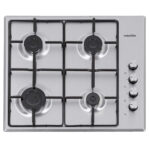 Plita incorporabila Inox, gaz, comenzi laterale, aprindere buton, inox