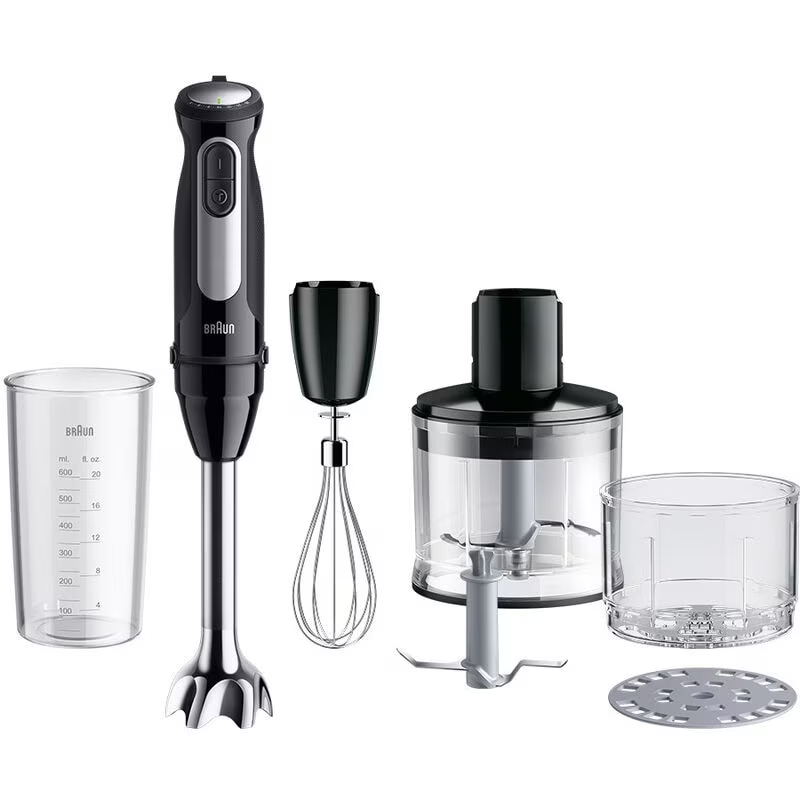 res_7e507c5830a1d012a27f3756b69acffe.png Mixer vertical Braun MQ55254M, 1000 W, 25 trepte viteza, Functie Turbo, Tocator SizeControl 500 ml, Pahar gradat 600 ml, Tel, Negru/Inox - imagine 1